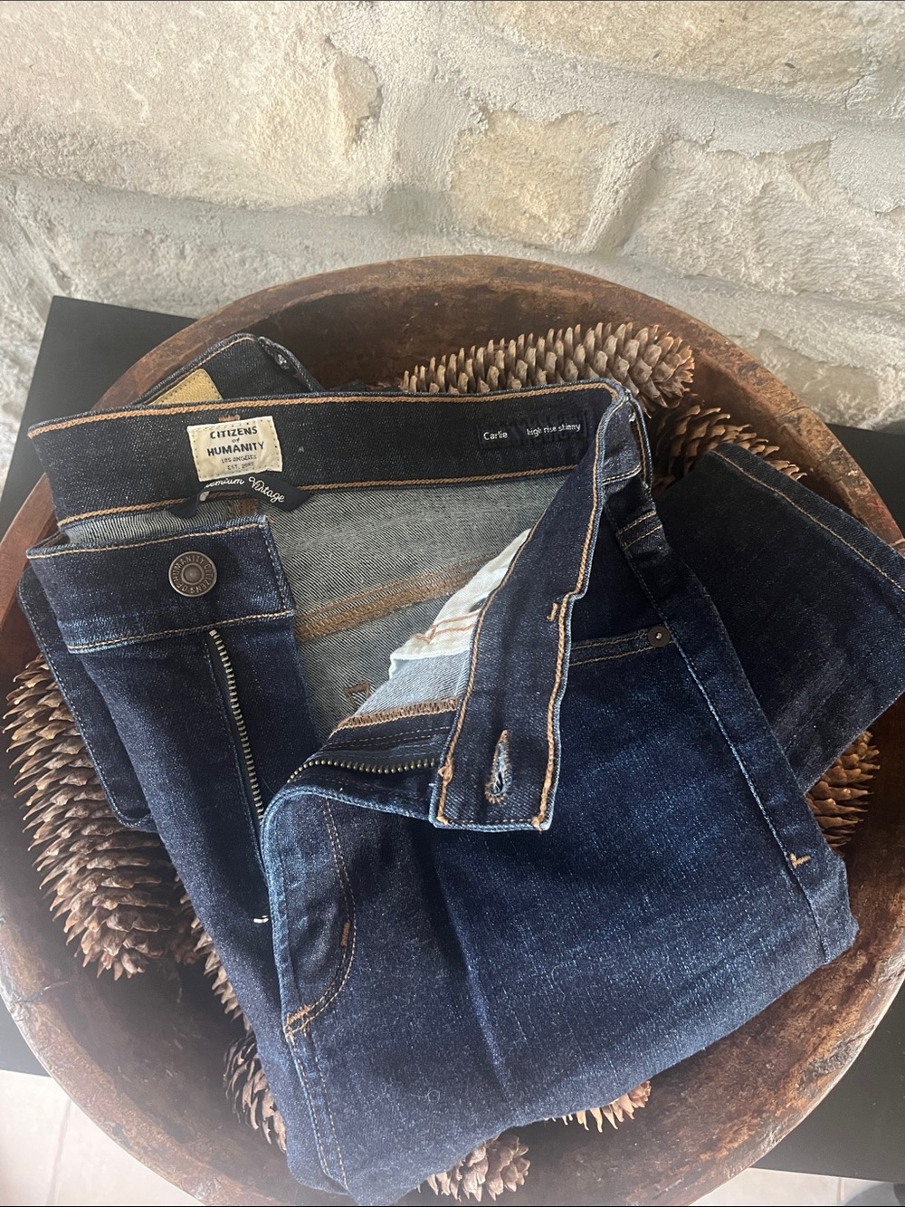 CITIZEN OF HUMANITY Carlie High Rise Skinny Dark Blue Denim Size 29 Like New